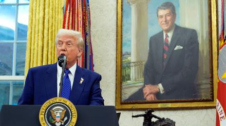 Zwischen US-Präsident Donald Trump und Russlands Präsident Wladimir Putin soll es vermutlich in Saudi-Arabien zu einem Treffen kommen (Archivbild). 