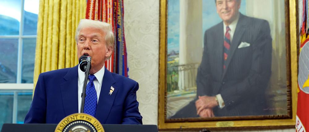 Zwischen US-Präsident Donald Trump und Russlands Präsident Wladimir Putin soll es vermutlich in Saudi-Arabien zu einem Treffen kommen (Archivbild). 