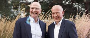 Der Regierenden Bürgermeister Kai Wegner, Markus Voigt Präsident VBKI beim VBKI-Sommerfest 2023 auf dem EUREF Campus.