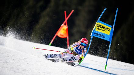 Lena Dürr landete im Riesenslalom überraschend in der Top Ten. 