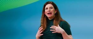 Vorstandschefin Bettina Orlopp bei der Bilanzpressekonferenz der Commerzbank.