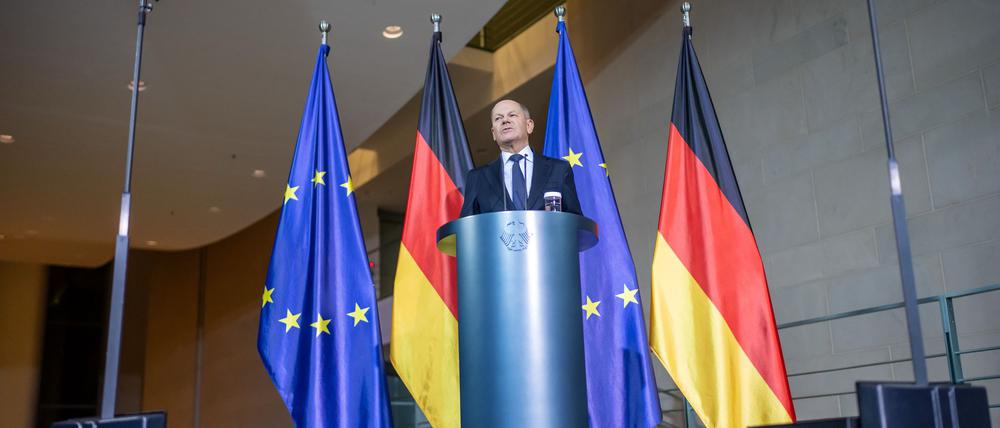 Scholz fand mahnende Worte: „Es geht in diesen Tag um Krieg und Frieden in Europa.“