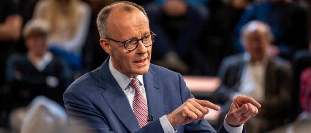 CDU-Kanzlerkandidat Friedrich Merz im ZDF beim Klartext.