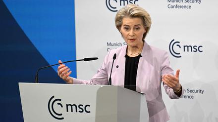 Ursula von der Leyen auf der Sicherheitskonferenz. 