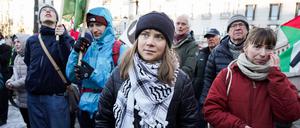Greta Thunberg bei einem Protest in Oslo.