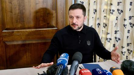Wolodymyr Selenskyj, Präsident der Ukraine, spricht am Rande der 61. Münchner Sicherheitskonferenz.