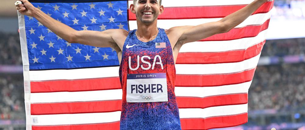 Grant Fisher wurde bei den Sommerspielen in Paris Dritter über die 10.000 Meter.