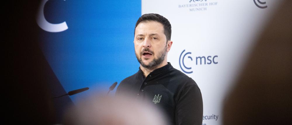 Wolodymyr Selenskyj, Präsident der Ukraine, spricht während der 61. Münchner Sicherheitskonferenz (MSC). 