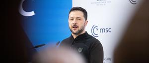 Wolodymyr Selenskyj, Präsident der Ukraine, spricht während der 61. Münchner Sicherheitskonferenz (MSC). 