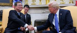 Treffen am 7. Februar im Weißen Haus: US-Präsident Donald Trump mit Japans Premierminister Shigeru Ishiba.