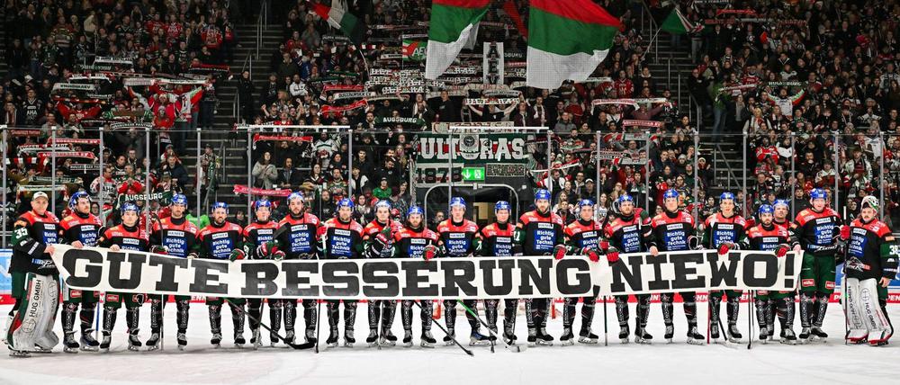 Das Team der Augsburger Panther wünscht seinem Kollegen Marco Niewollik gute Besserung