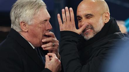 Nur einer wird nach dem nächsten Duell von Carlo Ancelotti (l) und Pep Guardiola noch lachen.