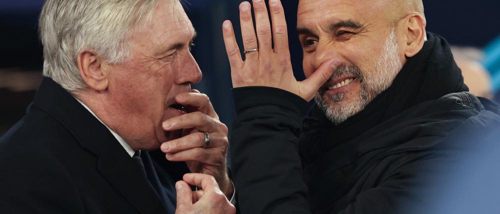 Nur einer wird nach dem nächsten Duell von Carlo Ancelotti (l) und Pep Guardiola noch lachen.