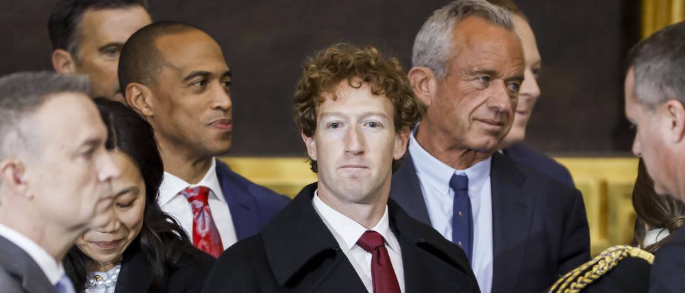 Meta-Chef Mark Zuckerberg bei der Amtseinführung von US-Präsident Donald Trump. 