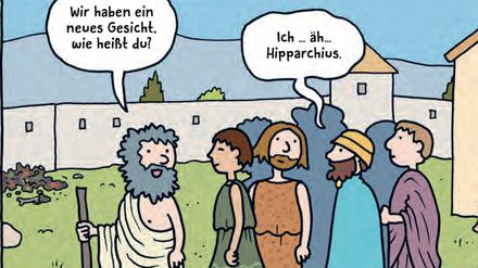 Eine Seite aus „Die Philosophin, der Hund und die Hochzeit“.