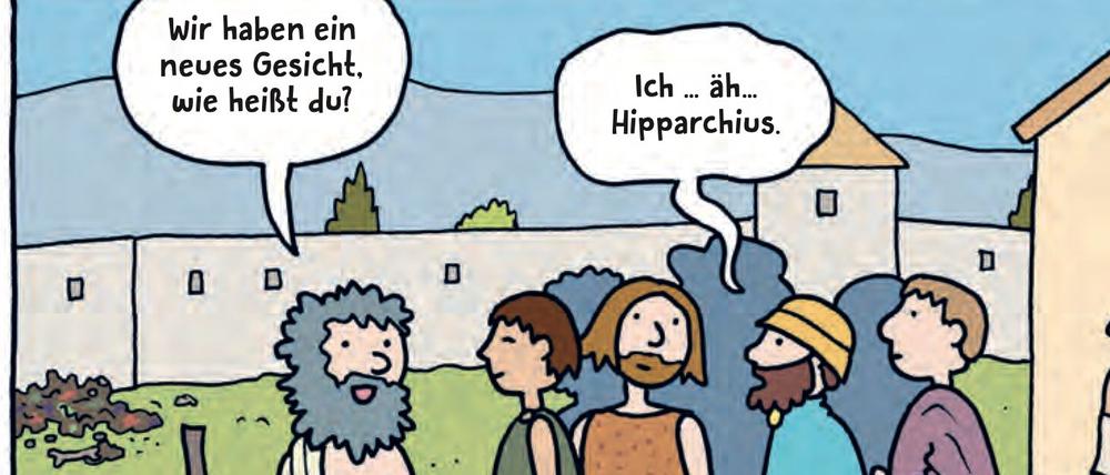 Eine Seite aus „Die Philosophin, der Hund und die Hochzeit“.