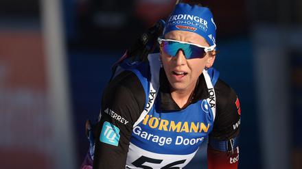 Lief nicht. Franziska Preuss im Ziel.
