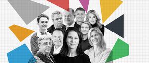 Alexander Tassis (AfD), Michael Reichert (BVB/Freie Wähler), Benjamin Körner (Volt), Linda Teuteberg (FDP), Edmund Müller (Einzelkandidat), Isabell Vandre (Linke), Annalena Baerbock (Bündnis 90/Die Grünen), Tabea Gutschmidt (CDU), Marco Schulz (Einzelkandidat), Olaf Scholz (SPD)