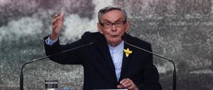 Marian Turski spricht anlässlich des Gedenkens an den 80. Jahrestag des Warschauer Ghettoaufstands