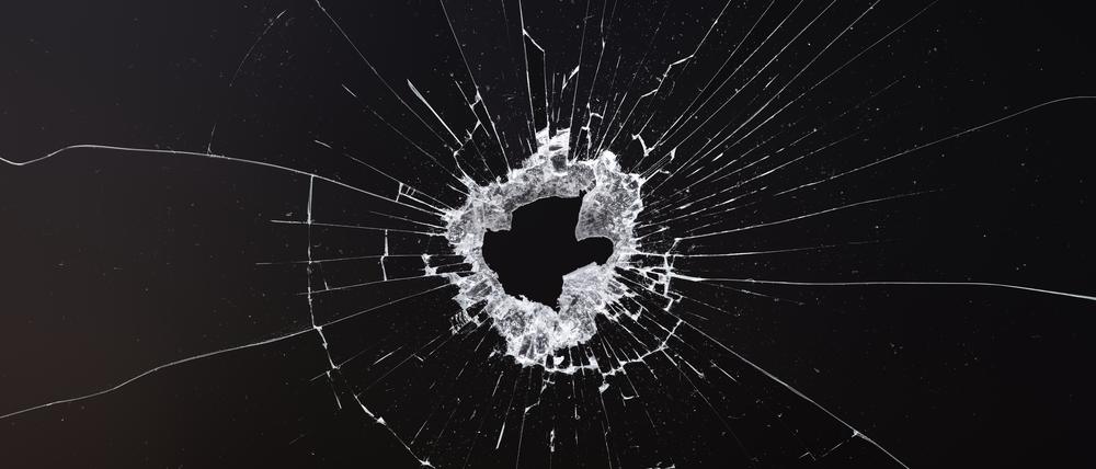 Black background with shattered glass texture