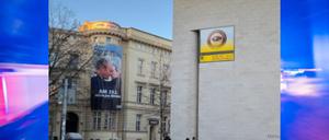 Die Polizei hat das Banner des Künstlerkollektivs wieder abgenommen.