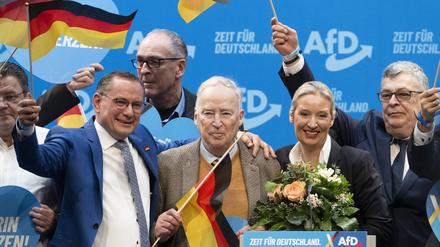 Afd-Politiker bei einer Wahlkampfveranstaltung in Riesa