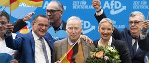 Afd-Politiker bei einer Wahlkampfveranstaltung in Riesa