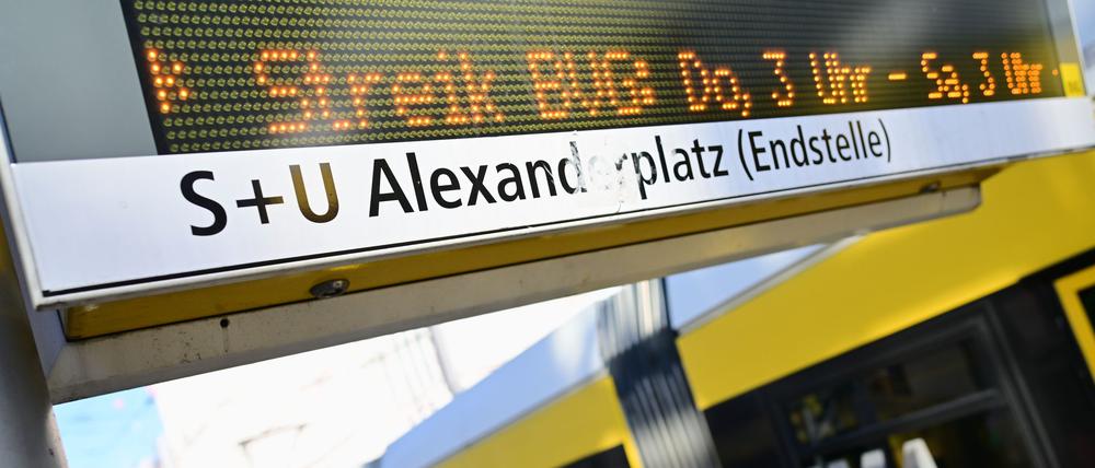 Erneut kommt der Berliner Nahverkehr wegen eines Warnstreiks weitgehend zum Erliegen.