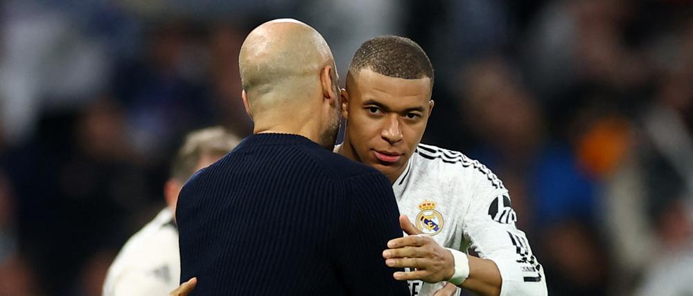Pep Guardiola blieb am Ende nur die Gratulation an Real und Kylian Mbappé.