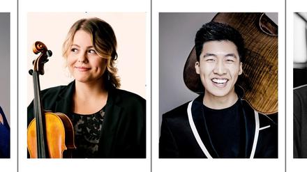 Charlotte Thiele, Violine (links), Karolina Errera, Viola und Bryan Cheng, Violoncello