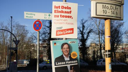 Wahlplakate zur Bundestagswahl in Berlin-Mitte.
