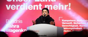 Parteigründern Sahra Wagenknecht wirbt in Berlin noch einmal um jede Stimme für das BSW.