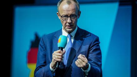 Friedrich Merz trat im Wahlkampf bei der Berliner CDU auf. 