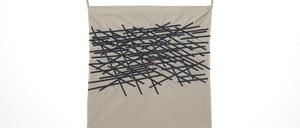 Christa Jeitner: „Das war gewesen II“, 1993, Applikation (73 x 52 cm).