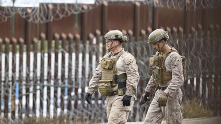 US-Marines an der Grenze zwischen den Vereinigten Staaten und Mexiko.