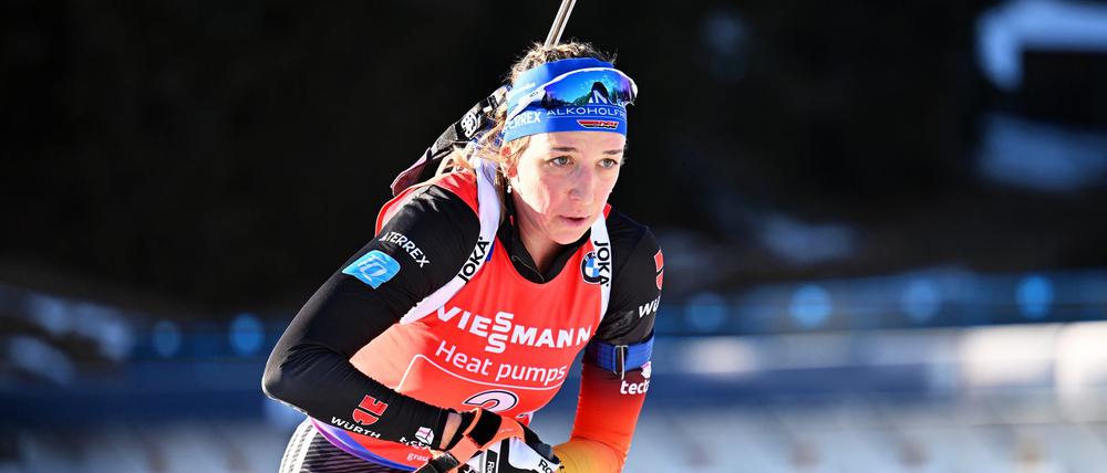 Franziska Preuß greift nach ihrer fünften WM-Medaille.