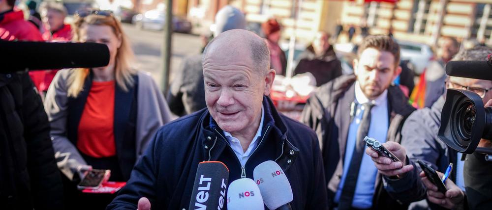 SPD-Kanzlerkandidat Olaf Scholz zeigt sich kurz vor der Bundestagswahl zuversichtlich.