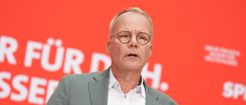 Matthias Miersch, der Generalsekretär der SPD, bei einer Pressekonferenz (Archivbild).