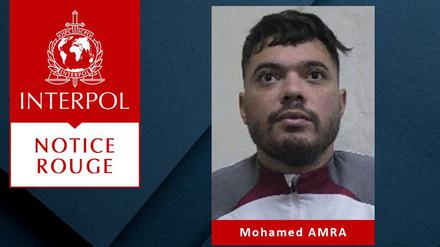 Am 15. Mai 2024 gab Interpol diese „Red Notice“ zur Suche von Mohamed Amra aus.