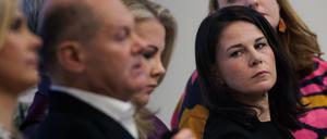 Konkurrenten in Potsdam: Kanzler Olaf Scholz (SPD), Ex-FDP-Generalsekretärin Linda Teuteberg und Außenministerin Annalena BAerbock.