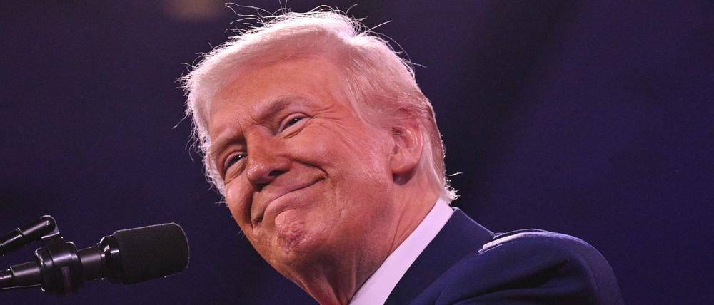 Donald Trump bei der Konferenz „CPAC“ Gaylord National Resort & Convention Center in Marylandam 22. Februar 2025.