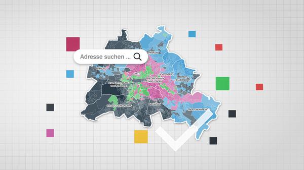 Berlin Karte interaktiv mit vorläufigem Endergebnis