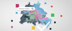 Berlin Karte interaktiv mit vorläufigem Endergebnis