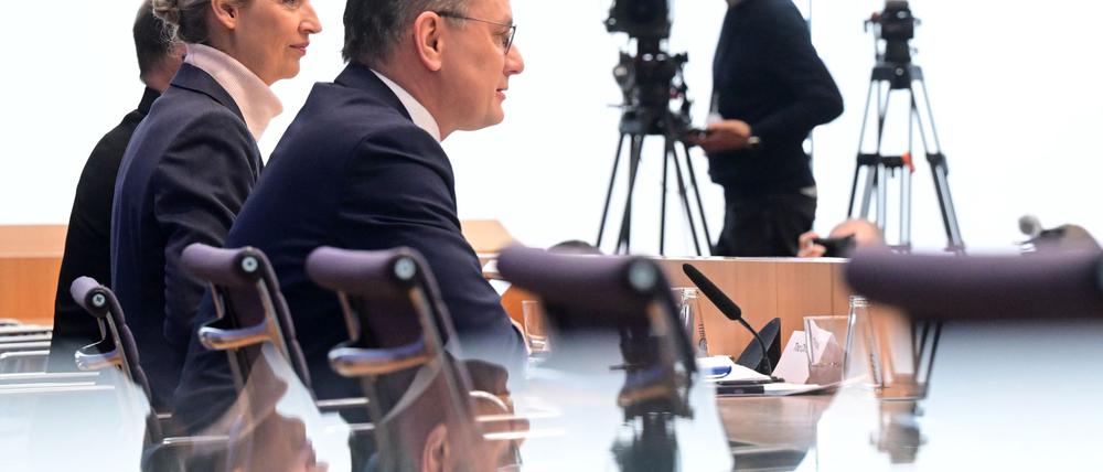 Tino Chrupalla und Alice Weidel würden gerne auch die neue AfD-Bundestagsfraktion gemeinsam als Vorsitzende leiten.