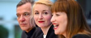 Die Linken-Führung um Ines Schwerdtner, Heidi Reichinnek und Jan van Aken.