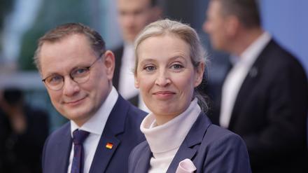 Tino Chrupalla, Bundesprecher der AfD, Dr. Alice Weidel, Spitzenkandidatin AfD, Deutschland