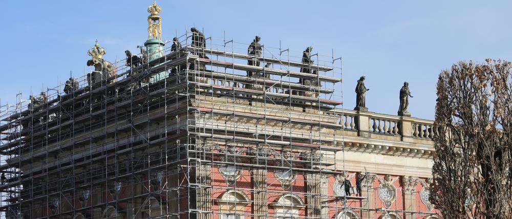 Neues Palais Potsdam. Sanierungsarbeiten. Baustelle der Stiftung Preußische Schlösser und Gärten.