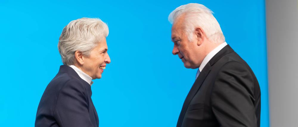 Alte Rivalen. Marie-Agnes Strack-Zimmermann (l.) und Wolfgang Kubicki bei einer FDP-Veranstaltung im Jahr 2018.  