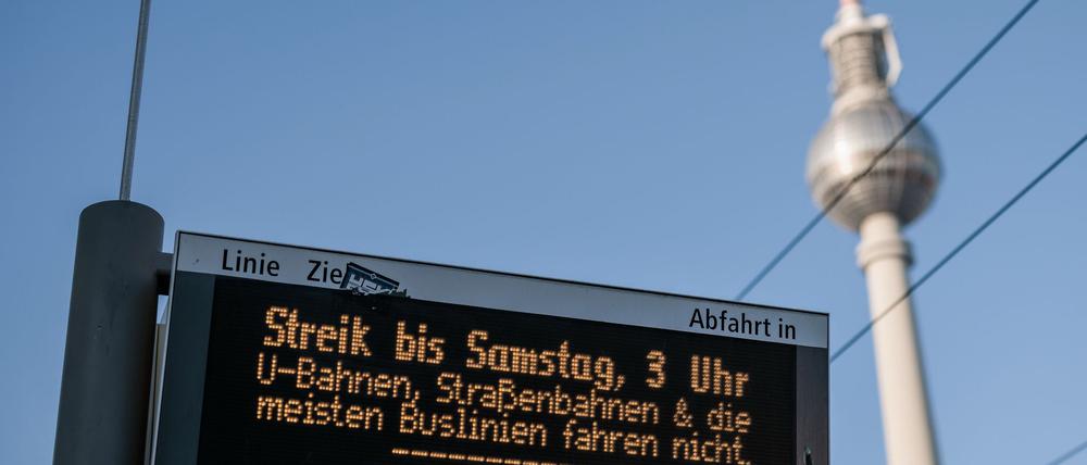 Zwei Tage lang stand der Berliner Nahverkehr vergangene Woche weitgehend still. (Archivbild)