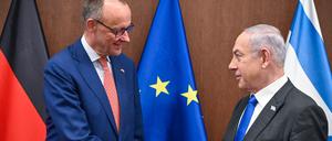 Der heutige Bundeskanzler Friedrich Merz 2024 zu Besuch bei Israels Premier Benjamin Netanjahu – damals noch als Oppositionsführer. 